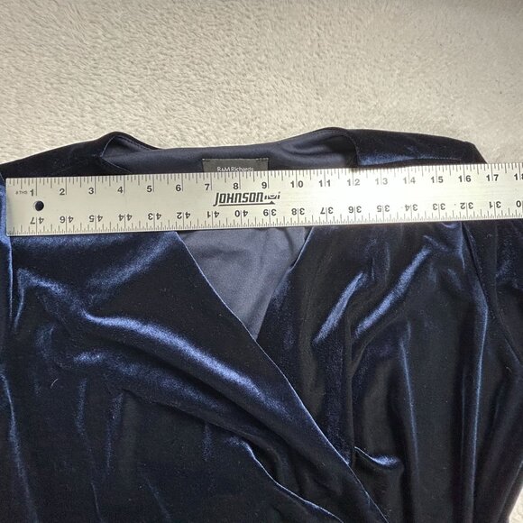 R&M Richards 5471W Womens Plus Size 18W Velvet Ruched Formal Evening Dress New - Picture 6 of 10